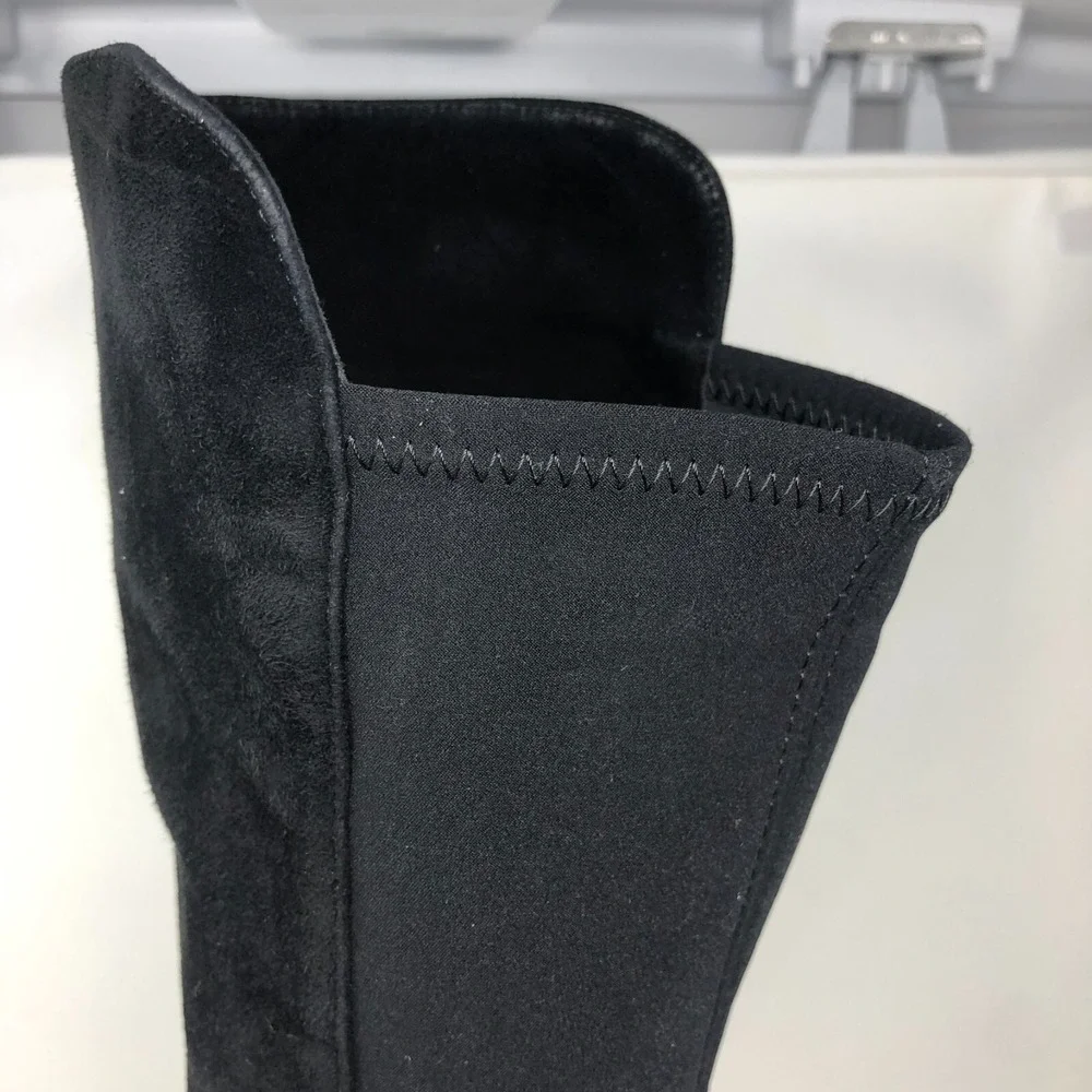 Stuart Weitzman Reserve Stretch Black Suede Over The Knee Boots Womens 6.5 Party